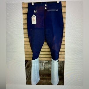 Vintage 70s Fera Wool Blend  Ski/Snowboard Pants.Navy and silver Size 8R